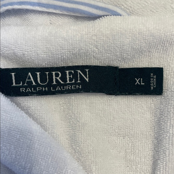 Lauren Ralph Lauren Blue Stripe Terry Robe Belted Cotton Robe Size XL - Picture 4 of 11